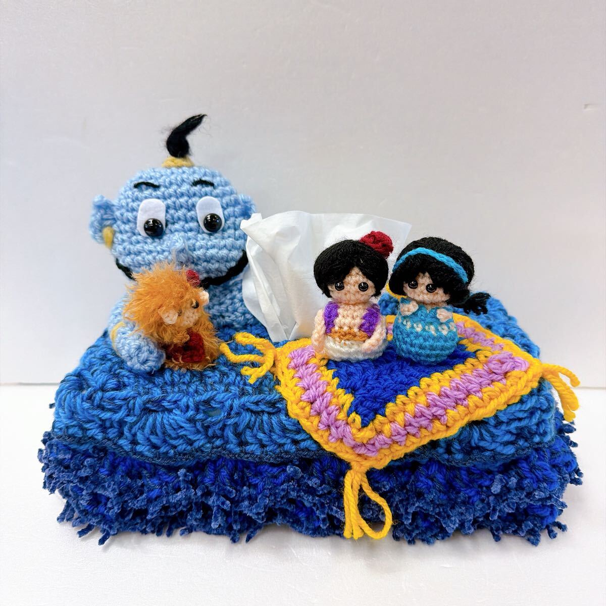 あみぐるみひな人形「ディズニー」アラジン風 ハンドメイド ティッシュカバー ディズニー アラジン風 ジャスミン風