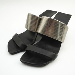 UNITED NUDE ユナイテッドヌード 38 24.5 ループハイクロコ変形サンダル ヒール ブラック