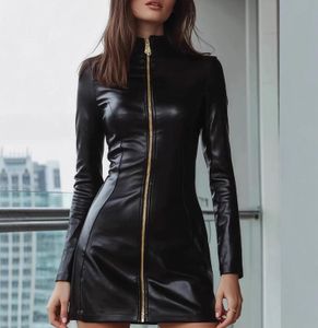 M1009　ワンピースレディース● 着心地抜群 20代30代40代 ● 合皮　　長袖　　タイト