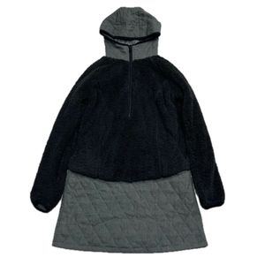 DESCENTE デサント フード付きボアキルトワンピース 切り返し フリース キルティング 中