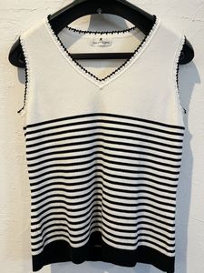 クレージュ　Courrges ボーダー　ニットトップ　 ノースリーブ ニットベスト サマーニッ