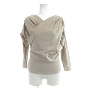 未使用品 ハーリップトゥ Her lip to ジャージーカットソー 長袖 S ベージュ タグ付き /A