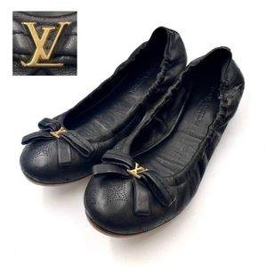 《超美品》LOUIS VUITTON ルイヴィトン フラット バレエシューズ パンプス リボン マヒナ