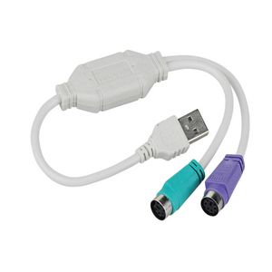 USB-PS2変換ケーブル 　1入2出PS2スイッチャー キーボード・マウス用変換ケーブル ;J400;