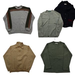 古着卸 まとめ売り セーター MIX 5枚セット (メンズ S ) ポロニット ライン カーディガン