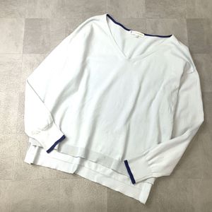 Kumikyoku 組曲 vネック コットンニット レディース 大きいサイズ 5 XXL ライトブルー