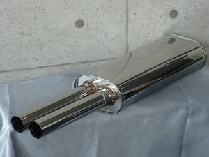 ●ワンオフ・マフラー製作用／旧車用／50φデュアルサイレンサー・楕円タイコ●　【D50W-