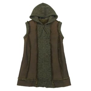 ROBERTO COLLINA ロベルトコリーナ A0399FJM688 リアルムートン ニット切替 フーデッド