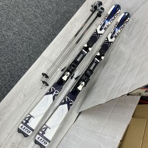 ◆1円スタート◆サロモン SALOMON スキー板 X-WING 全長170cm ストック付き(約116cm) 現