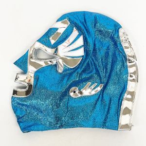 ミル・マスカラス マスク チャック式 プロレス ファスナー 水色×シルバー [R16514]
