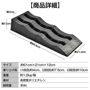【在庫売り尽くしセール】カースロープ 4t 段差プレート 2個 整備用 スロープ ラダーレー