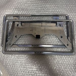 15-1 送料込み スズキ純正オプション メッキ ナンバーフレーム フロント リア 前後セット