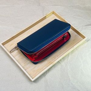 【田中革具】訳あり 新品 ハンドメイド カーボンレザー 長財布 財布 ラウンドファスナー