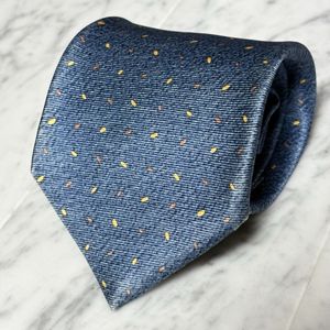 999円～ BVLGARI ネクタイ ネイビー系 セッテピエゲ ドット柄 (B15)