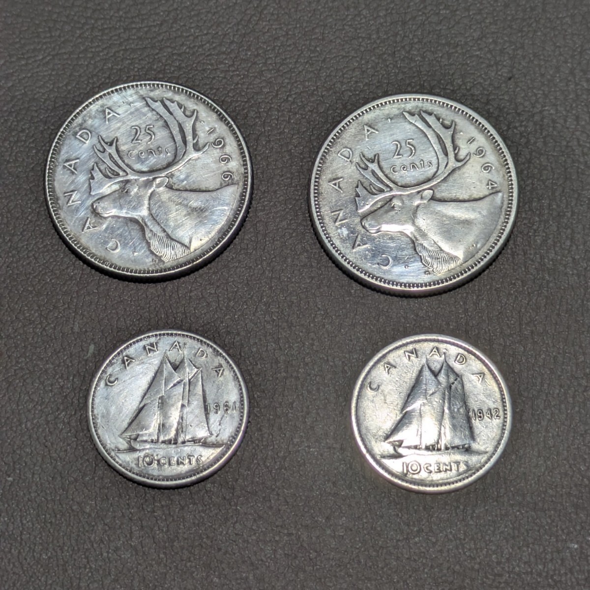 当店グレード：B〜C】 1959年～1964年　ワシントン　25セント銀貨　5枚セット 銀貨 1932年から1964年 ワシントン25セント硬貨 コレクション