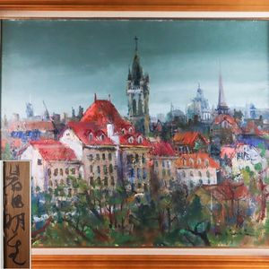 額装 油彩画 岩田明生 木曽川展望 F4号 絵画 油絵作品 札幌市北区屯田 岩田明生の値段と価格推移は？｜1件の売買データから岩田明生の価値が