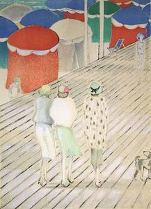 □カシニョール（Cassigneul） 【トゥルーヴィルの桟橋】 リトグラフ