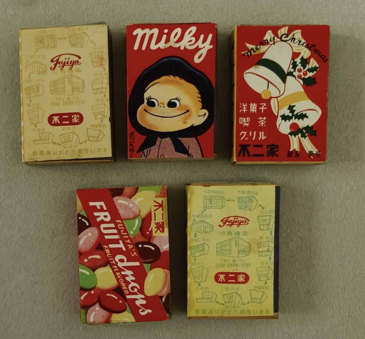 昭和30年代・レトロ未使用マッチ・約70年前】不二家☆ペコちゃん☆ポコ