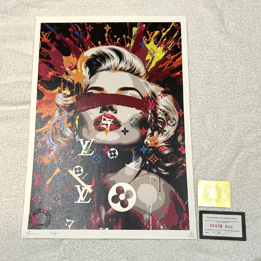DEATH NYC マリリンモンロー LV 現代アート 直筆サイン 世界限定100枚 DEATH NYC マリリン・モンロー LOUISVUITTON ルイ