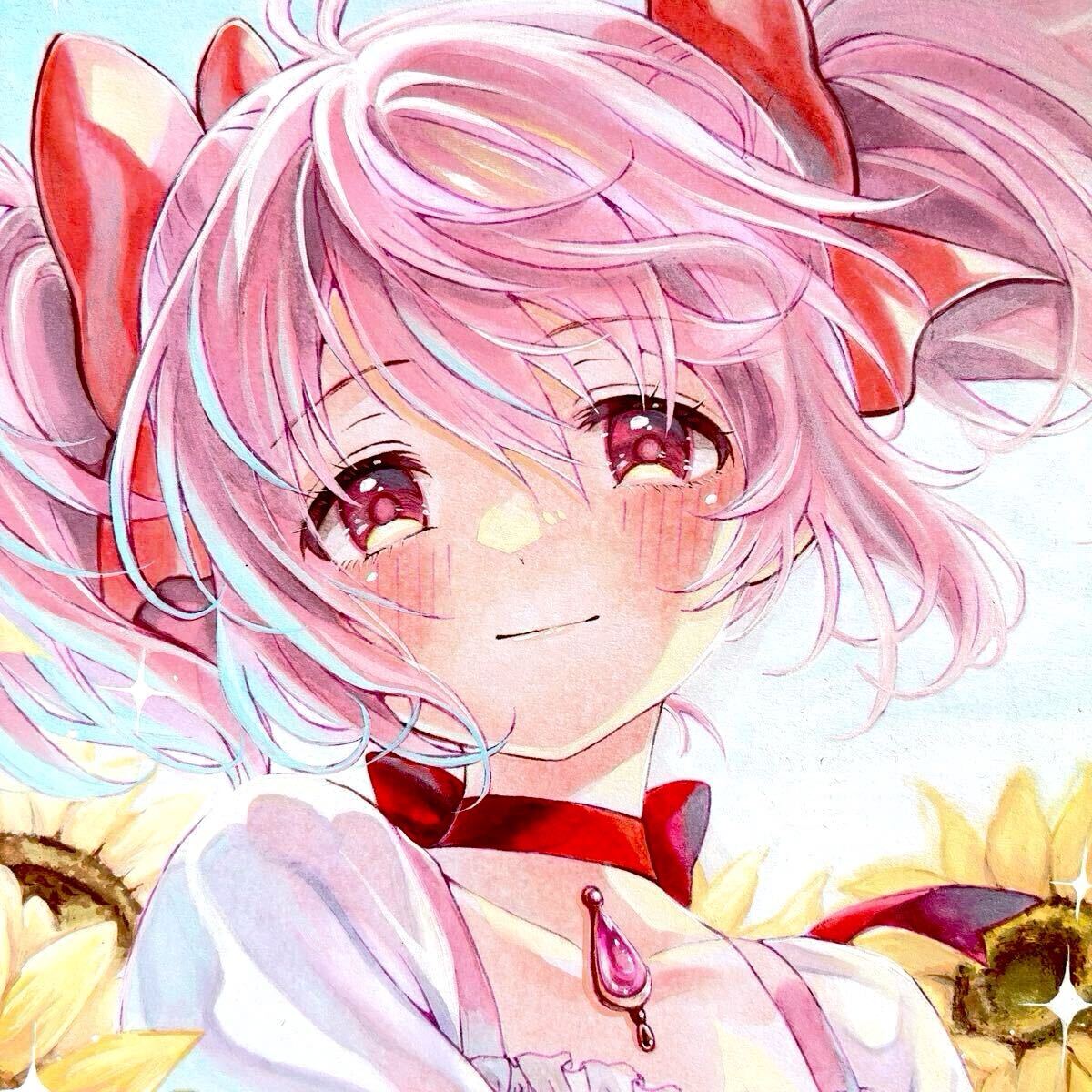 魔法少女まどか☆マギカ 鹿目まどか 手描きイラスト オリジナル 手描き