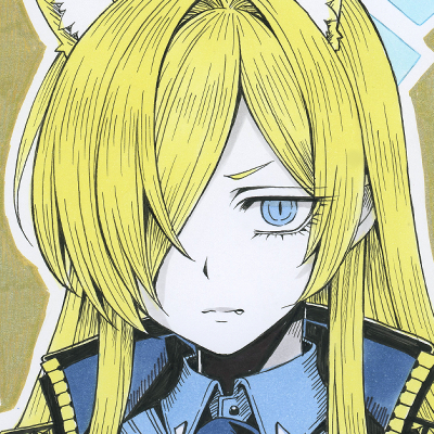 同人手描きイラスト ブルーアーカイブ ブルアカ 尾刃カンナ 中色紙