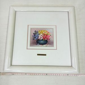 真作」杉山誠治 「花」静物画 油彩画 額装 サイン有り F4号 2026年