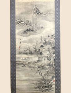 No5614 掛軸　在銘　啓祥　楓橋夜泊　画賛　紙本　中国画　山水　送料無料 楓橋夜泊 掛軸の値段と価格推移は？｜7件の売買データから楓橋夜泊