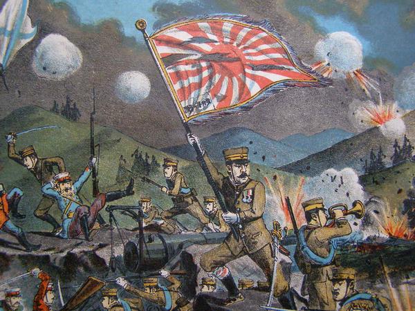 石版画 版画 絵画 日露戦争 遼陽会戦 満州 軍隊 明治37年 (3f)(印刷物
