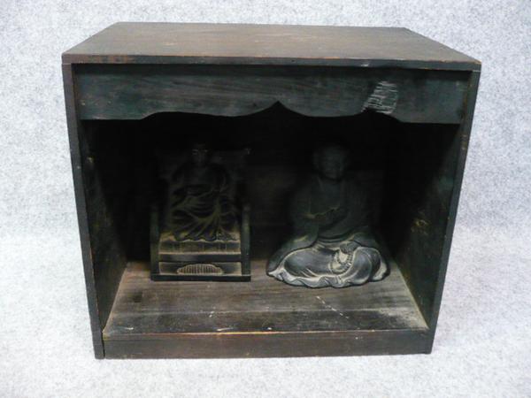 0111 厨子 仏像 2体【文】 焼物