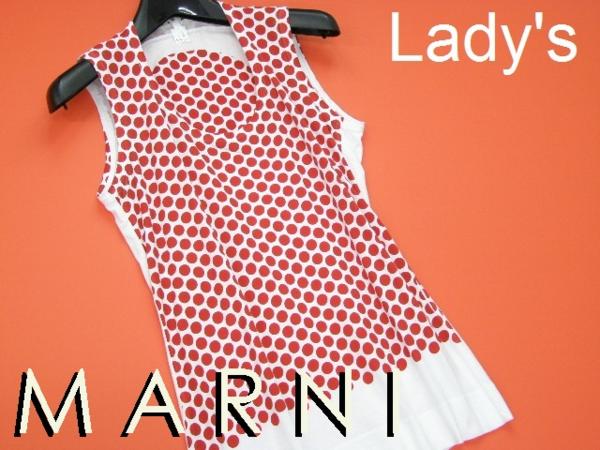 E6045f6▼MARNI マルニ ドット柄 ノースリーブ トップス▼