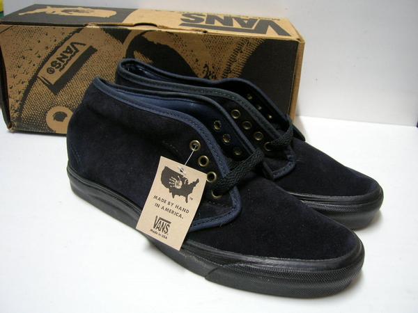 デットストック★【即決】VANS チャッカUSA製スエード黒ソール