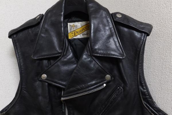 SCHOTT ショット 109V レザーライダースベスト 黒 M 本革(ライダース