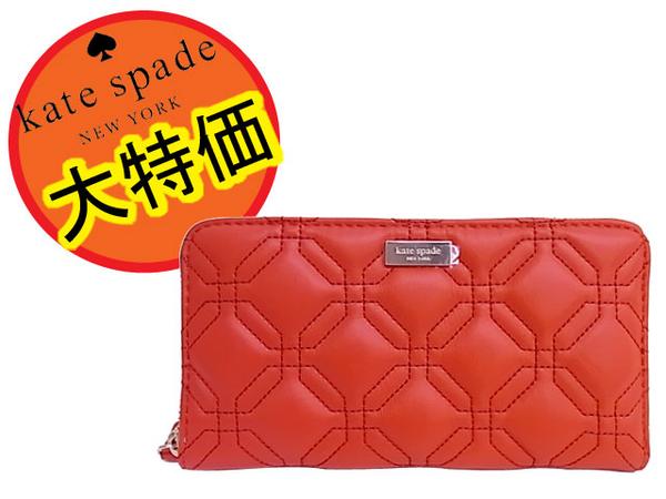 SALE_送料込_ケイトスペード_WLRU1240_レザー_長財布_赤