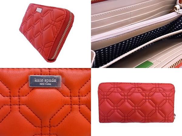 SALE_送料込_ケイトスペード_WLRU1240_レザー_長財布_赤