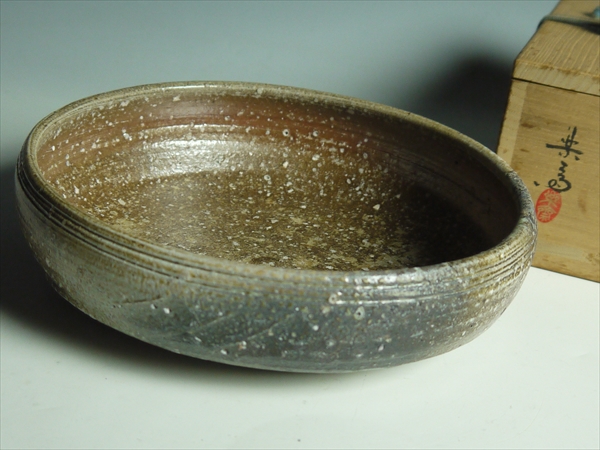 H508 高橋楽斎 造 信楽 味のある 灰器 共箱 茶道具
