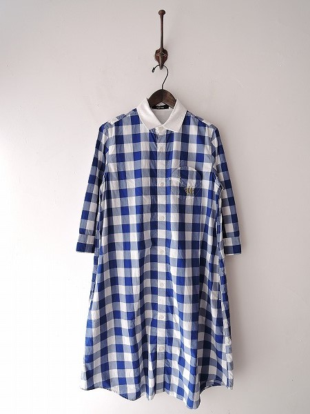 ネネット Ne-net *コットンチェック柄シャツワンピース2*綿0315