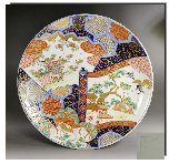 【源・ｕ】伊万里色絵 松竹鶴・鳳凰図 尺五寸大皿鉢！！！