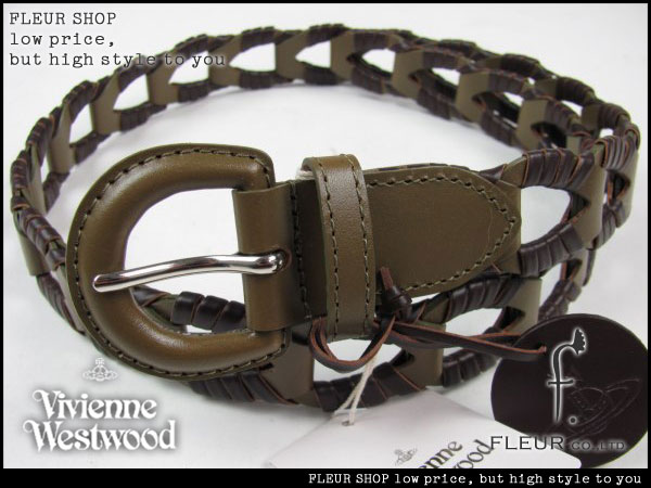 ■3906■ヴィヴィアンウエストウッド 新品 本革レザーベルト濃茶
