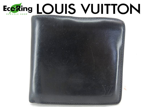 1円 ヴィトン M85016 ノマド マルコ 二つ折り 財布 黒 BD337