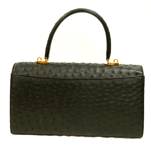 GENUINE TOP質店 オーストリッチ 黒 2WAY ショルダー GENUINE TOP質店 オーストリッチ 黒 2WAY ショルダー