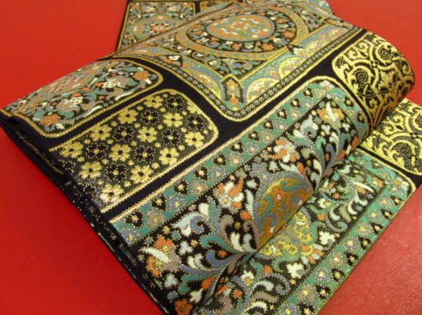 着物10 逸品【じゅらく】煌耀箔 珠宝彩華丹文 袋帯☆☆☆☆☆