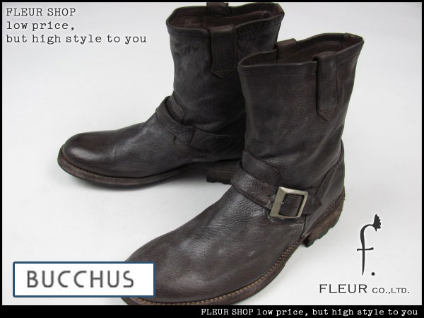 ■S3989■定価6万/BUCCHUS バッカス 本革レザーブーツ26.5cm 茶