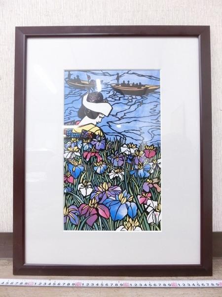 K沖渥代 あやめ 切り絵 飾額 壁掛飾り 額装 はり絵 きり絵 売買されたオークション情報 Yahooの商品情報をアーカイブ公開 オークファン Aucfan Com