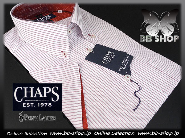 ◆1623◆ラルフローレン CHAPS 形態安定 半袖ストライプシャツ39