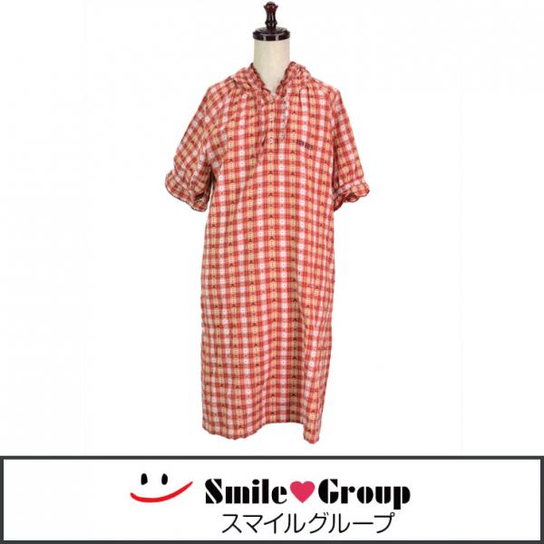 ピンクハウス/女性用/半袖パーカーワンピース/ピンクチェック