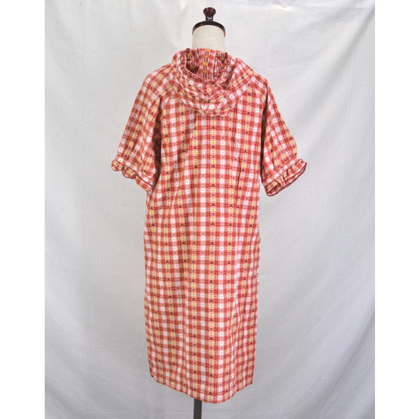 ピンクハウス/女性用/半袖パーカーワンピース/ピンクチェック