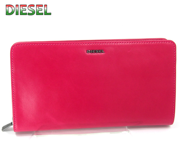 DIESELディーゼル長財布ラウンド X02800 PR378 H5464ピンク 訳有