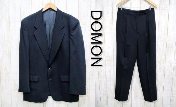 【DOMON／ドモン】 2ボタン スーツ 黒/ブラック L