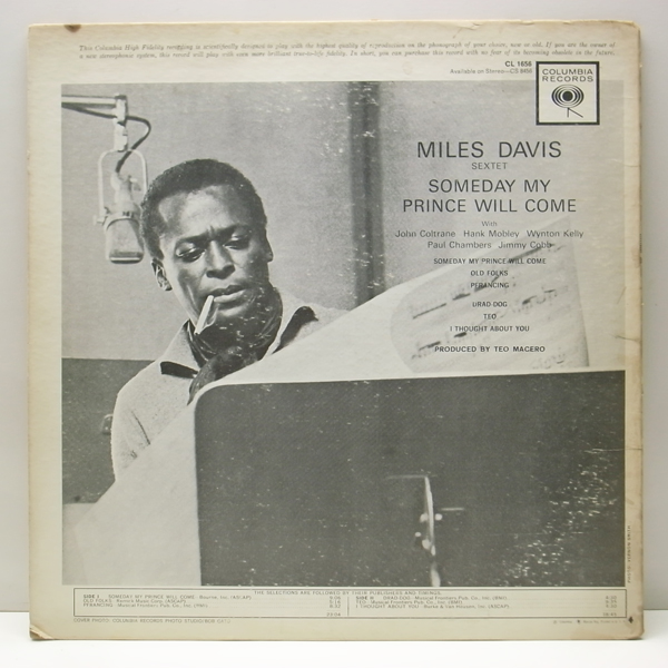美盤!! 両溝MONO Orig. MILES DAVIS Someday My Prince / 音抜群 The