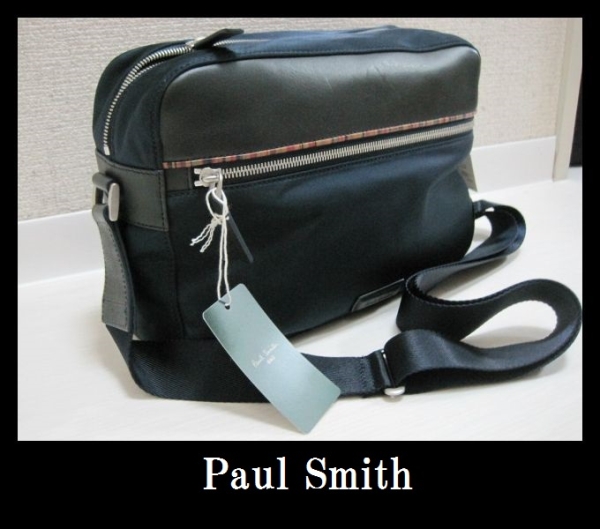 新品正規品 ポールスミス ショルダーバッグ マルチストライプ 紺